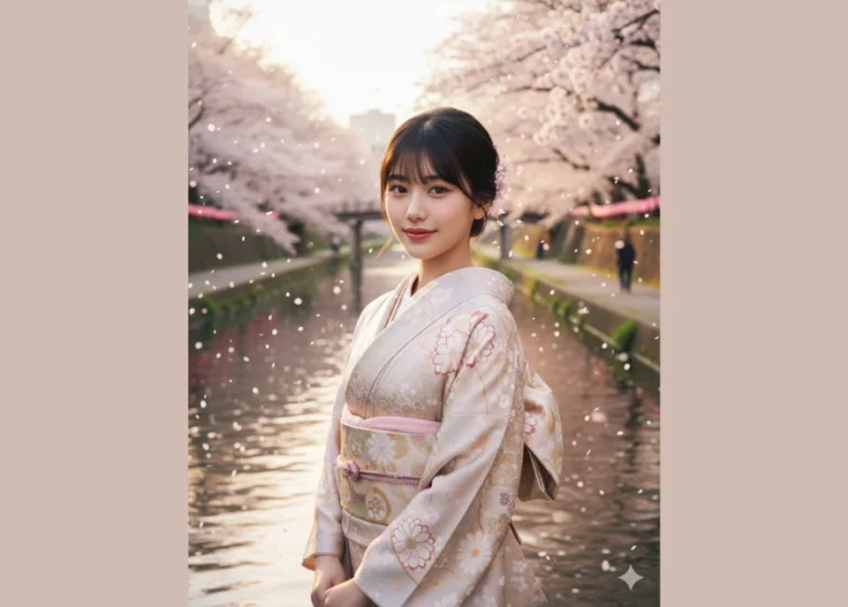 Chân dung tuyệt đẹp của cô gái Nhật bên dòng sông Osaka trong mùa hoa anh đào