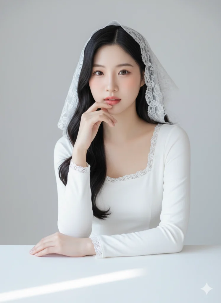 Tái hiện vẻ đẹp thanh lịch của cô gái châu Á trong studio cổ điển