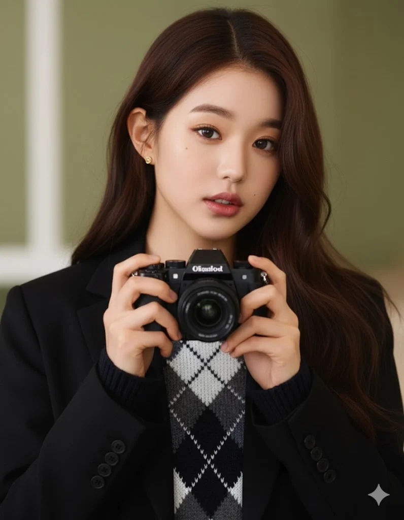 Phong cách chụp hình thời trang cá tính với áo len và blazer đen