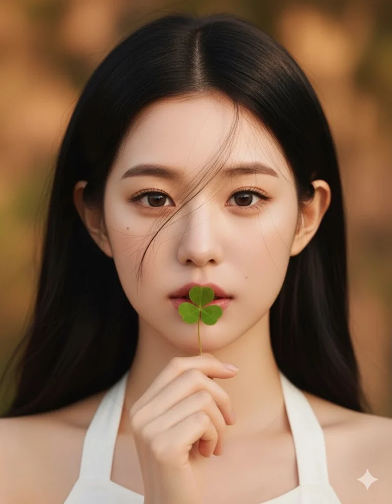 Vẻ đẹp tự nhiên và dịu dàng của cô gái Đông Á dưới ánh nắng chiều ấm áp