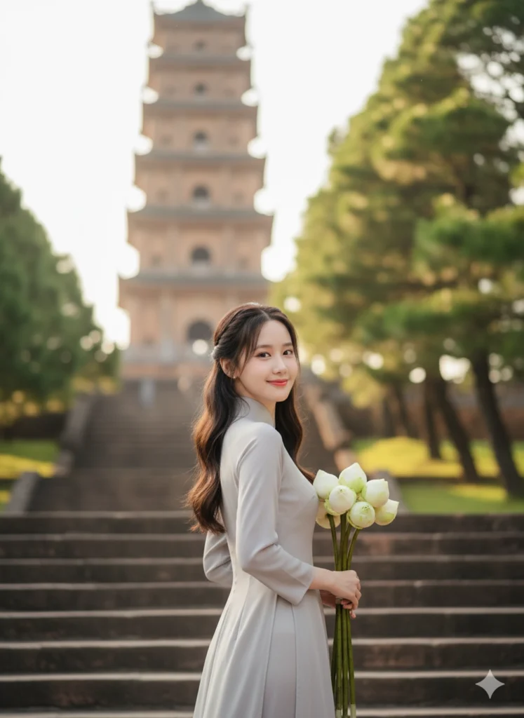 Sáng tạo ảnh 8k tại nhà thờ đá Phát Diệm với người mẫu trong áo dài xinh đẹp