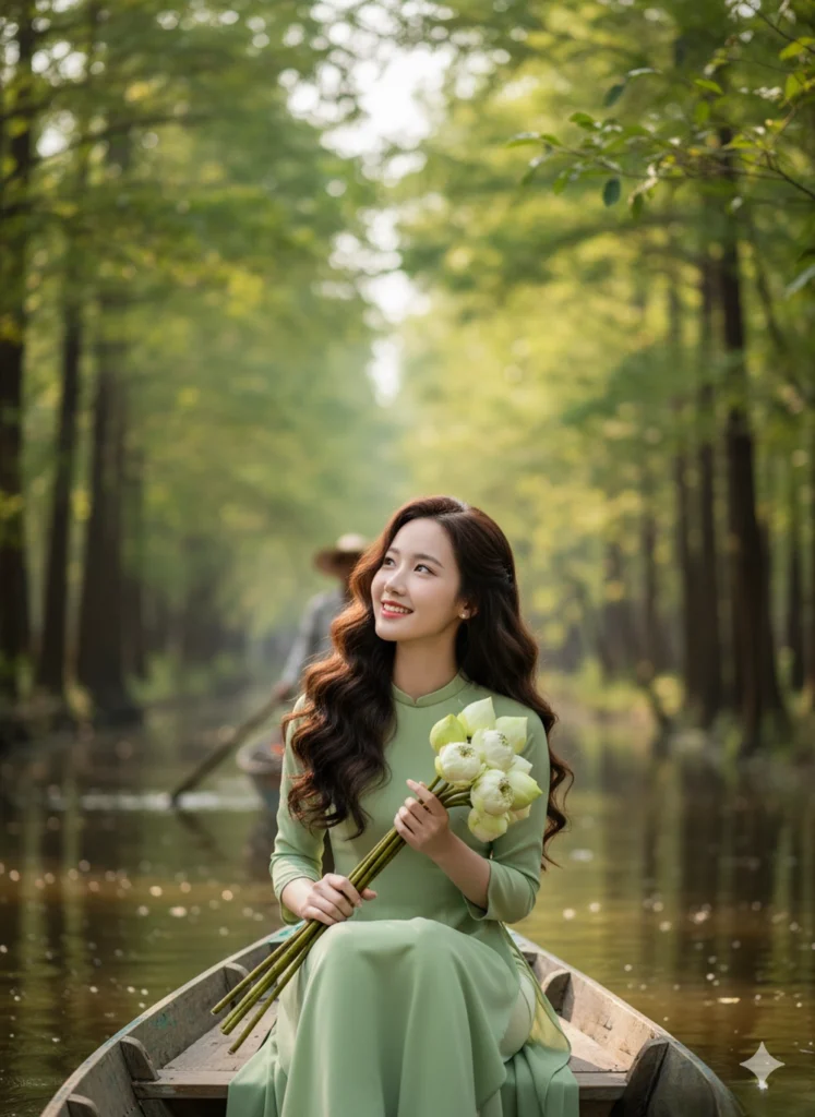 Khám Phá Hình Ảnh Cô Gái Xinh Đẹp Giữa Rừng Tràm An Giang