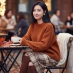 Phong cách thời trang thu đông với sweater oversized và boots da cao đến đầu gối