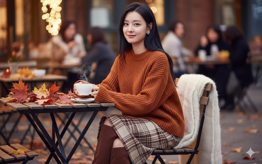 Phong cách thời trang thu đông với sweater oversized và boots da cao đến đầu gối