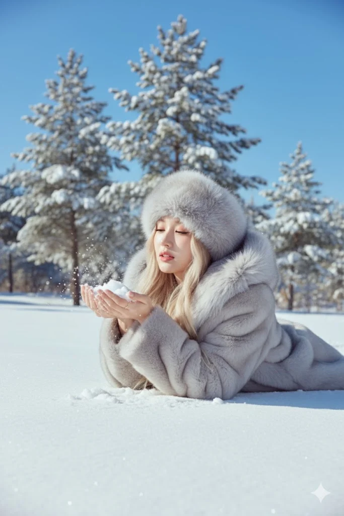 Khám phá vẻ đẹp mùa đông cùng cô gái trong khung cảnh tuyết trắng tuyệt đẹp