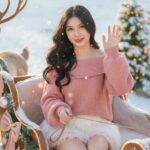 Chân dung tuyệt đẹp của cô gái giữa không gian Giáng Sinh đầy tuyết và ánh nắng ấm áp