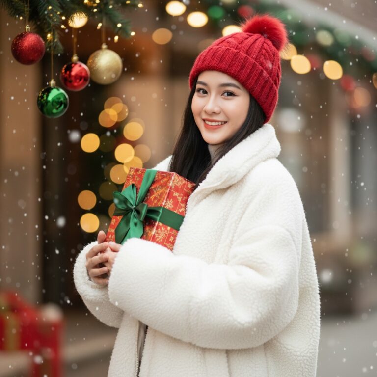 Tạo chân dung siêu thực 8K của cô gái Việt trong mùa Giáng Sinh