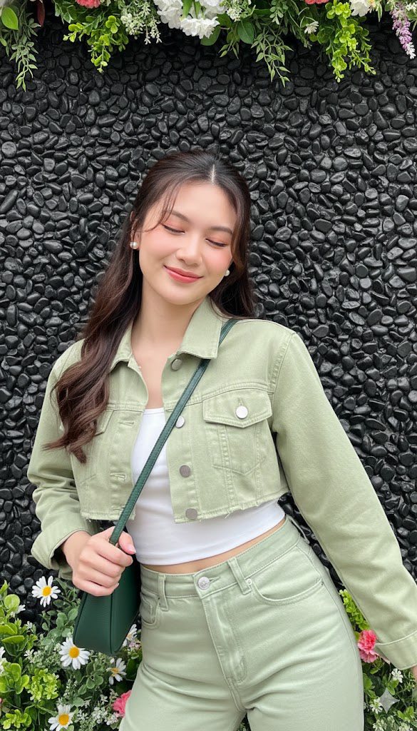 Cô gái xinh đẹp với phong cách tự nhiên và trang phục nhẹ nhàng độc đáo
