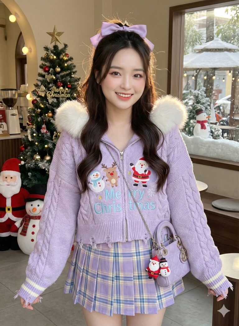 Gái xinh mùa Giáng sinh với phong cách Hàn Quốc cực chất và nụ cười tỏa sáng
