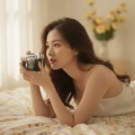 Giới thiệu khoảnh khắc yên bình trong phòng với ánh sáng hoàng hôn ấm áp