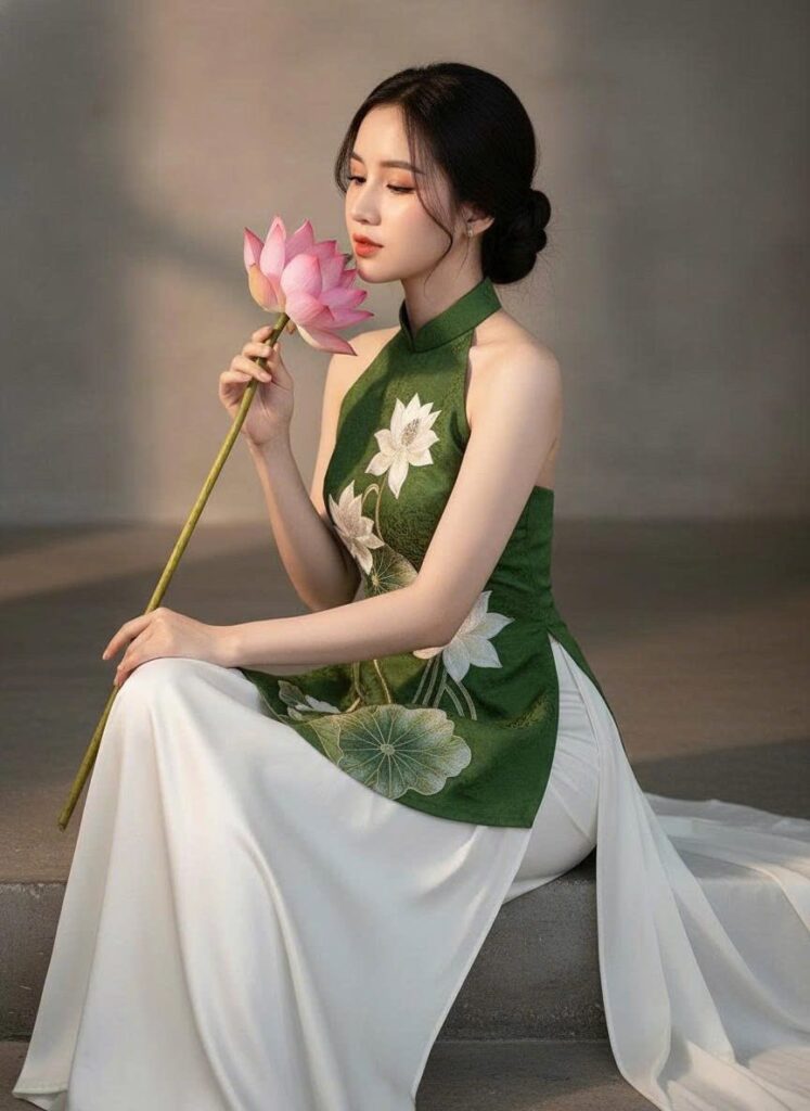 Nàng thơ Việt Nam trong tà áo yem giữa mùa hè yên bình