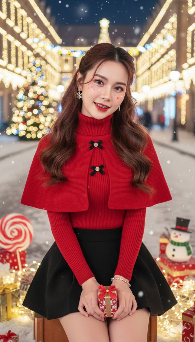 Hướng dẫn tạo hình ảnh cô gái xinh đẹp cho mùa Giáng Sinh tuyệt vời
