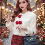 Phong cách Giáng Sinh châu Âu hoàn hảo với cô gái xinh đẹp và ấn tượng