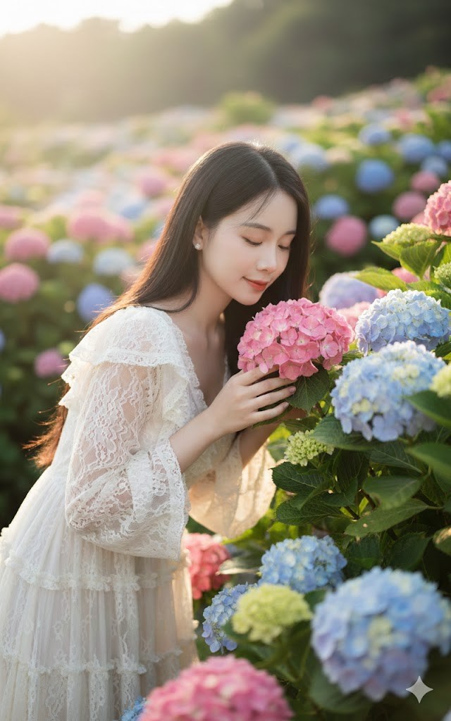 Ghi lại khoảnh khắc lãng mạn giữa khu vườn hoa cẩm tú cầu tuyệt đẹp