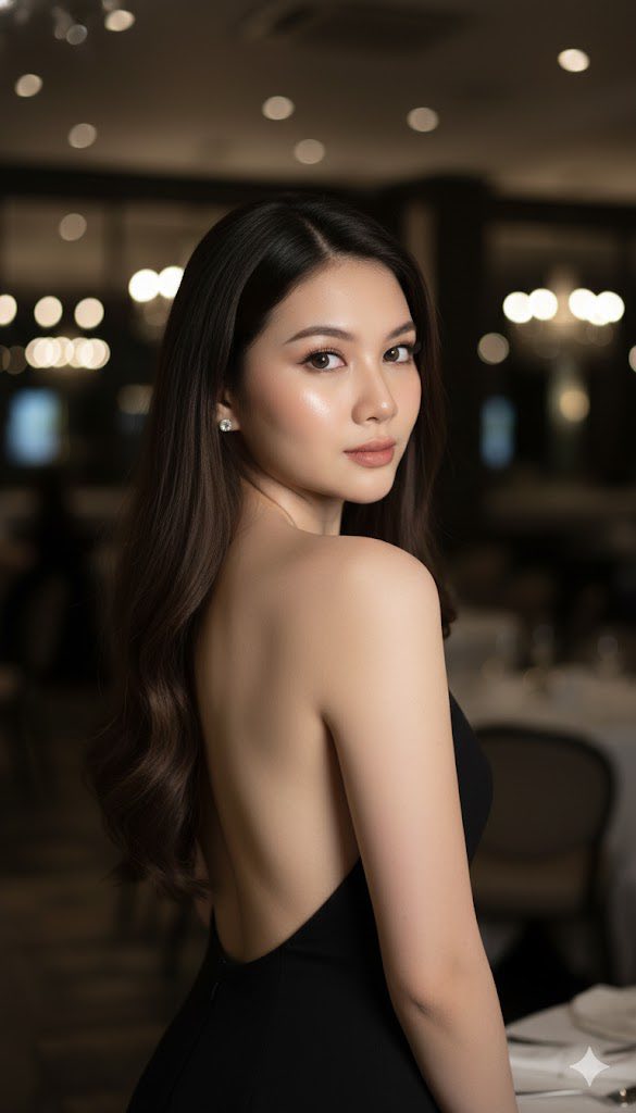Nàng gái kiêu sa trong váy đen quyến rũ giữa không gian sang trọng và huyền bí