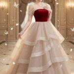 Tạo hình ảnh nàng công chúa với váy dạ hội lộng lẫy và chi tiết hoàn hảo