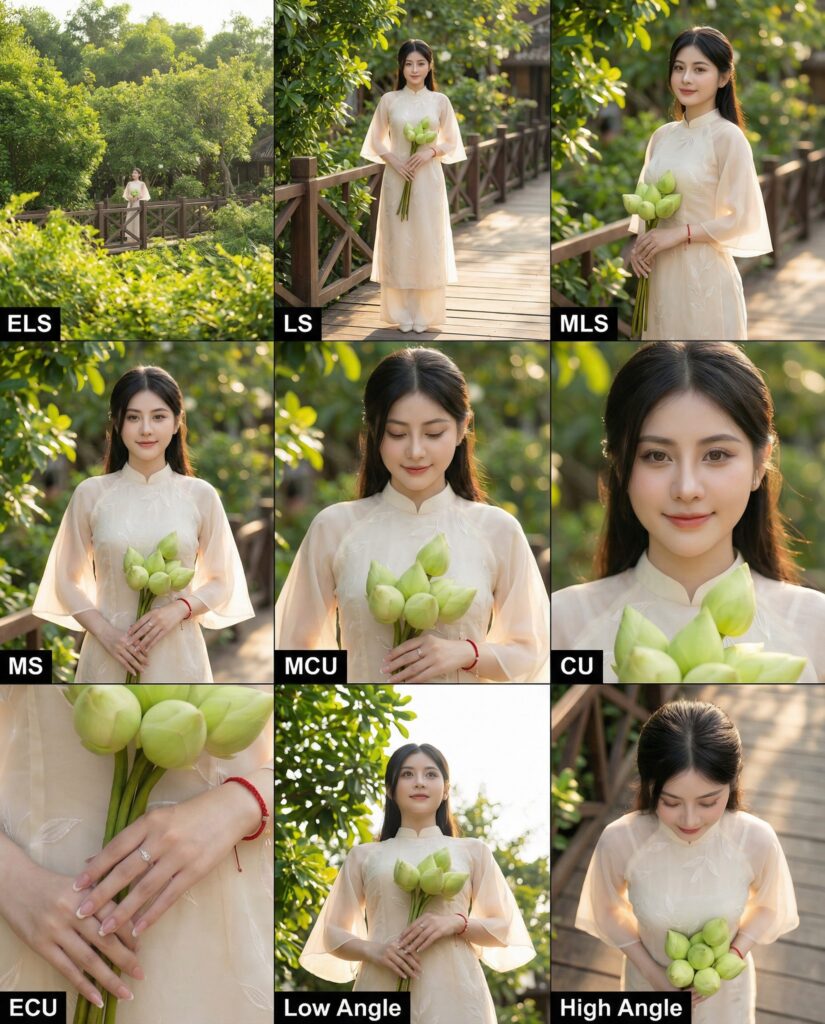 Xây dựng bảng phân tích hình ảnh với 9 khung cảnh điện ảnh đầy đủ chi tiết