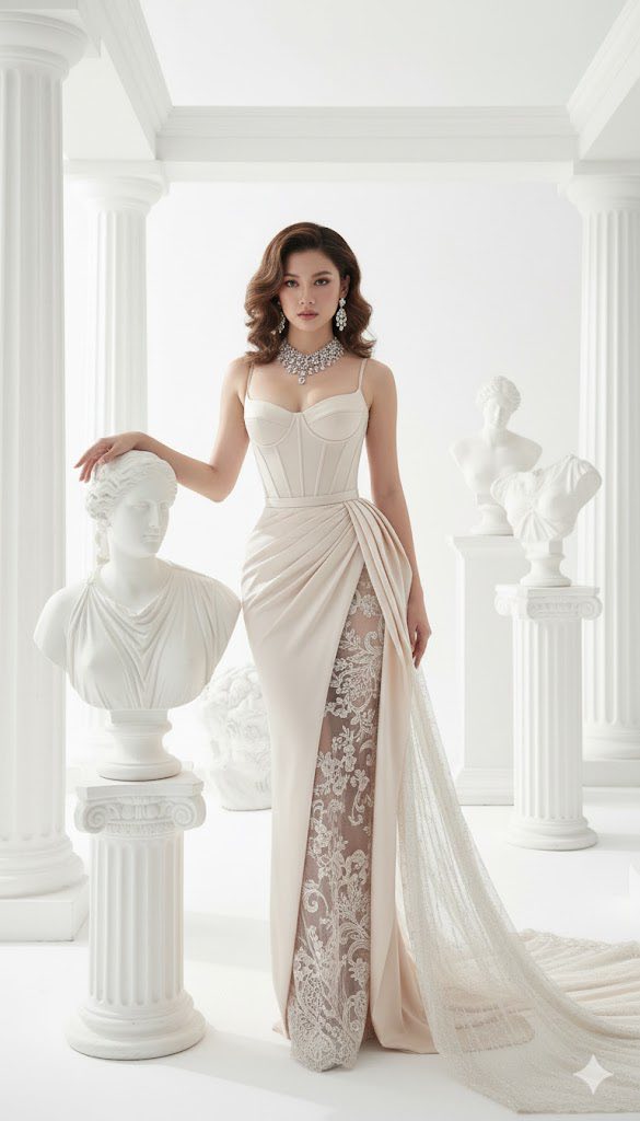 Thần thái đỉnh cao với bộ váy couture trong không gian cổ điển nghệ thuật