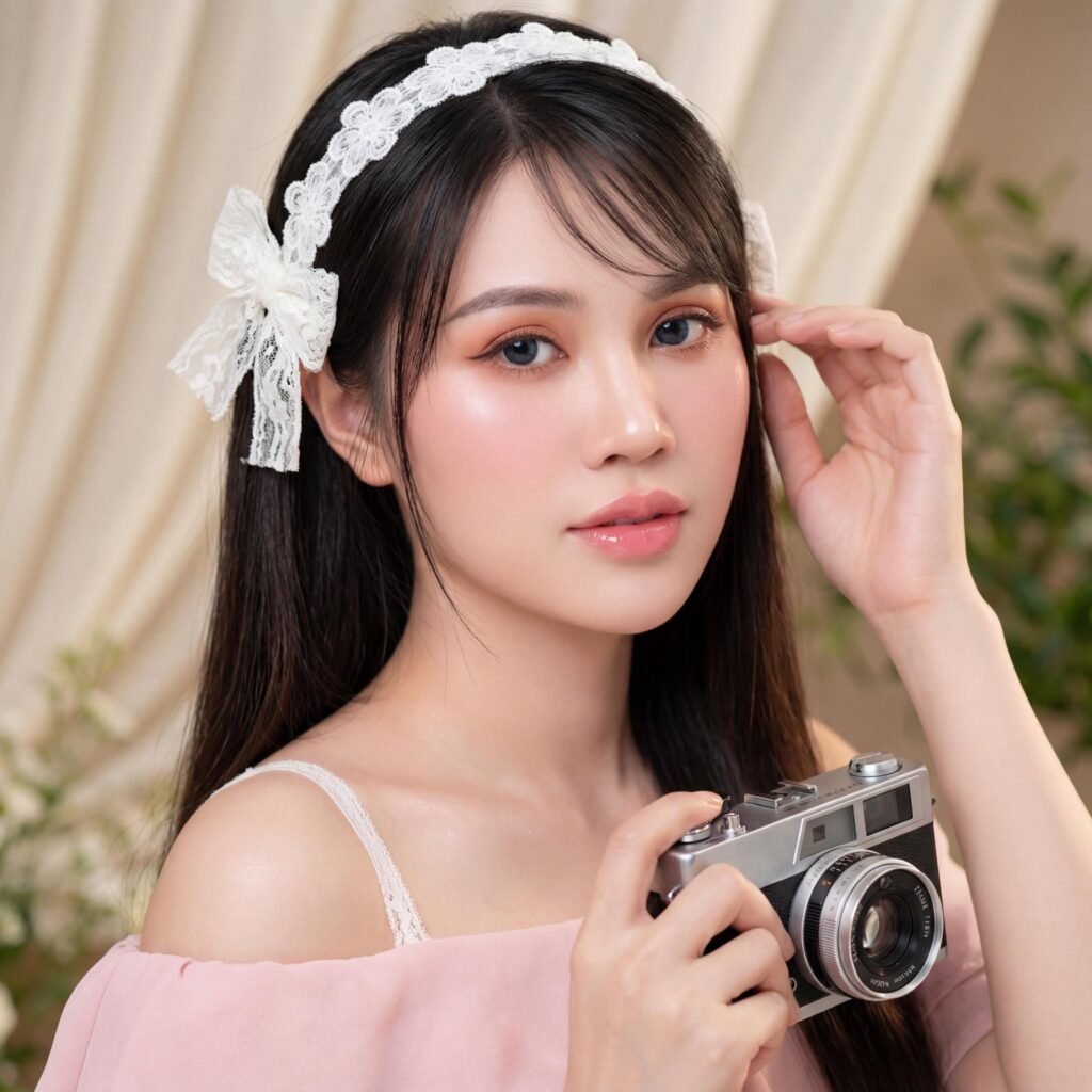 Khắc họa vẻ đẹp tự nhiên của cô gái trẻ và khoảnh khắc ấm áp bên mèo cưng