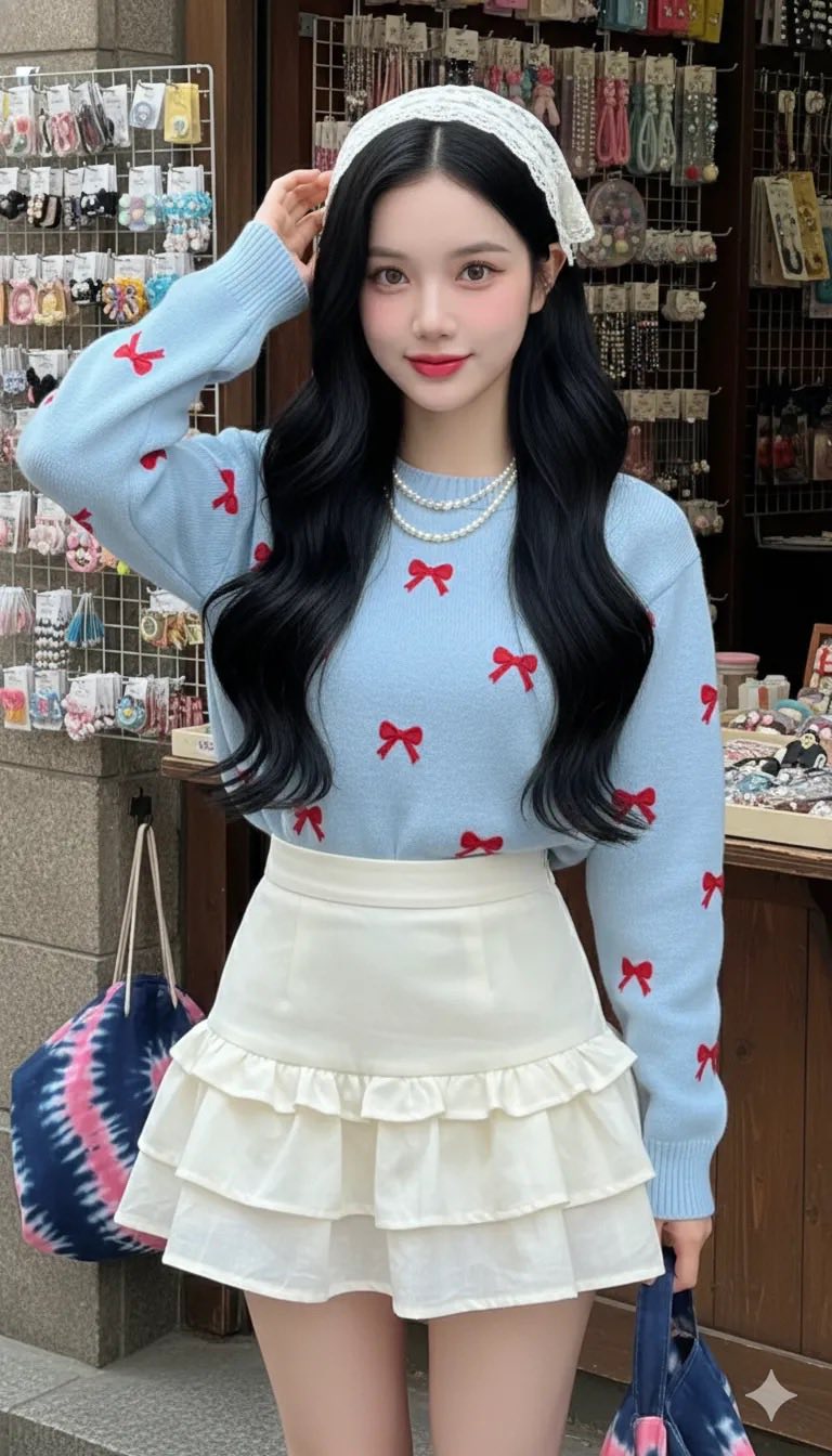 Chân dung cô gái trẻ xinh đẹp với vẻ ngoài ngọt ngào giữa khung cảnh dễ thương