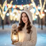 Ghi lại khoảnh khắc Giáng sinh tuyệt đẹp giữa phố tuyết với ánh đèn lung linh