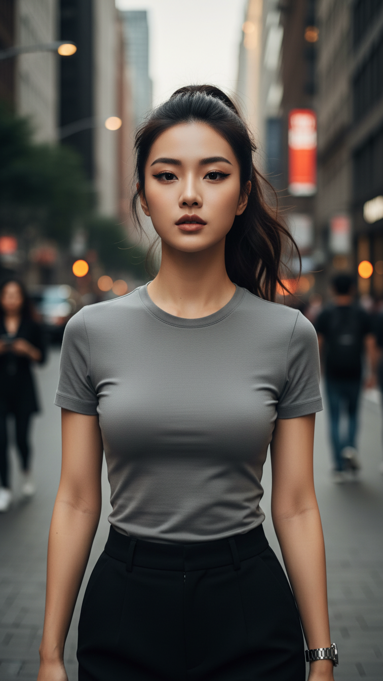 Áo thun sáng tạo cho phái đẹp giữa phố thị sôi động và hiện đại