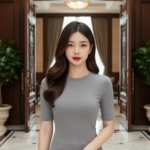 Sang trọng và thời thượng với áo cotton xám tại biệt thự đẳng cấp