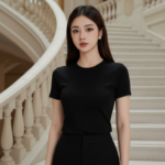 Phong cách thời trang với áo sơ mi đen tuyệt đẹp trong không gian sang trọng