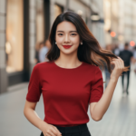 Áo blouse đỏ vừa vặn cho phong cách tự tin nơi phố thị sôi động