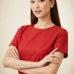 Mẫu áo blouse đỏ vừa vặn cho phong cách hiện đại và thanh lịch