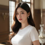 Tỏa sáng phong cách thời trang với áo cotton trắng trong không gian cổ điển