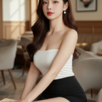 Chọn phong cách thời trang với quần shorts cao cấp và sự quyến rũ nhẹ nhàng tại quán cà phê