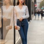 Thời trang thanh lịch với áo blouse ren trắng cho cô nàng thành phố năng động