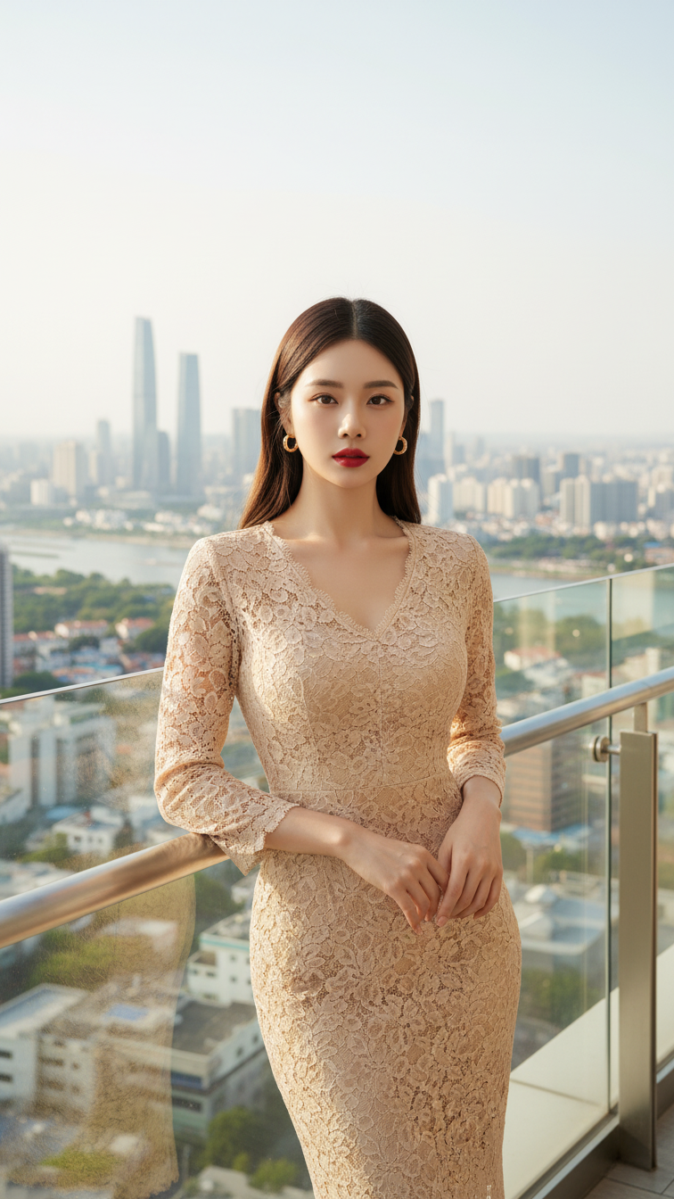 Diện trang phục thanh lịch giữa không gian sang trọng và phong cách tại trung tâm thành phố