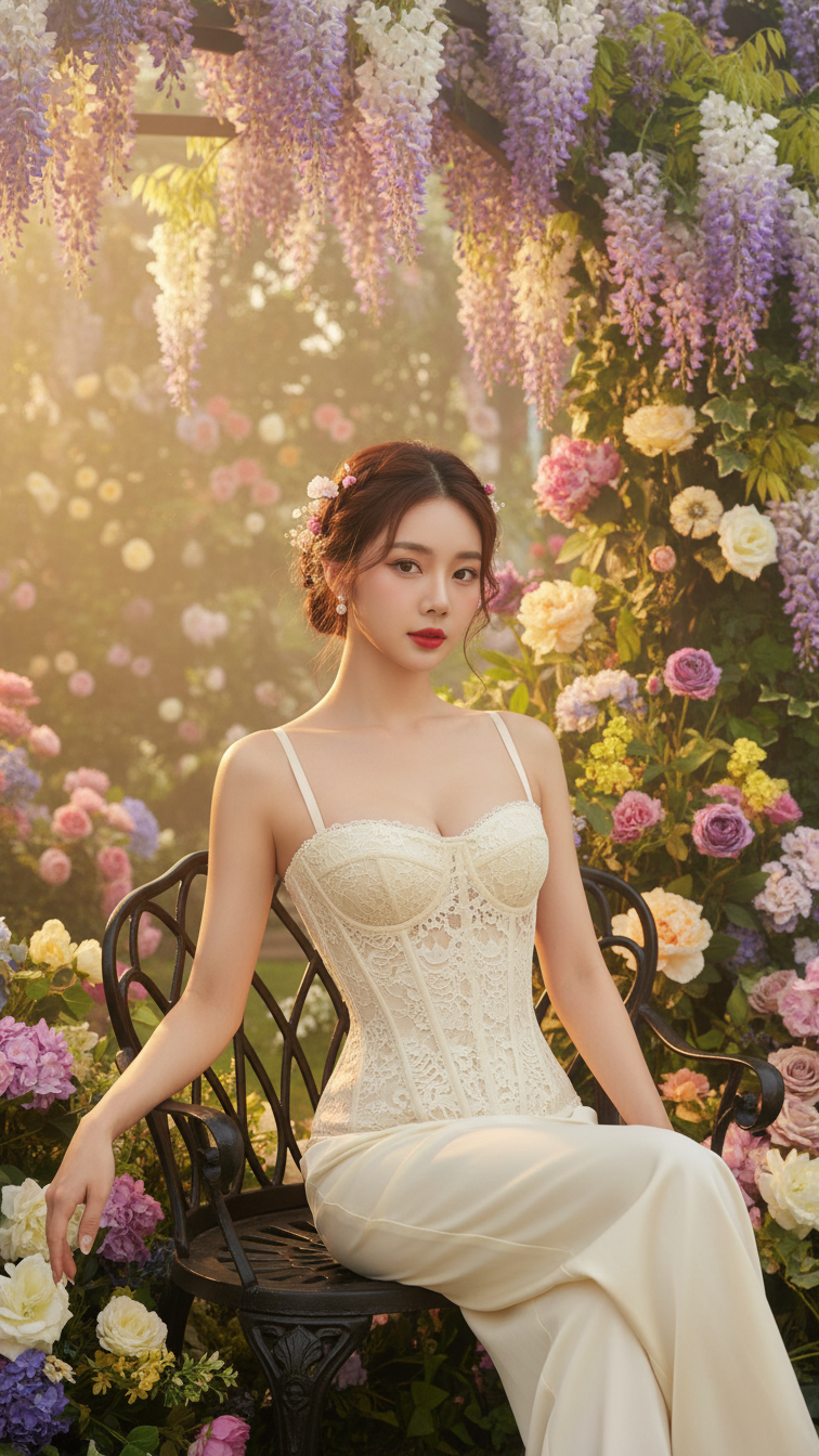 Tỏa sáng giữa thiên nhiên với corset ren màu kem hoàn hảo cho mùa hè