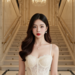 Nâng tầm phong cách với áo corset kem tuyệt đẹp trong không gian sang trọng