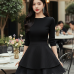 Tôn vinh phong cách với chân váy đen cao cấp tại quán cafe sang trọng