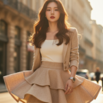 Tỏa sáng phong cách với chân váy xòe high-waisted tại phố thị nắng vàng