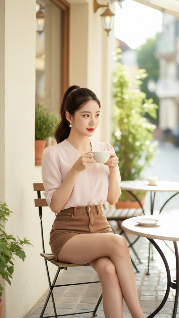 Tạo chân dung thực tế của cô gái trẻ trong phong cách năng động và hiện đại