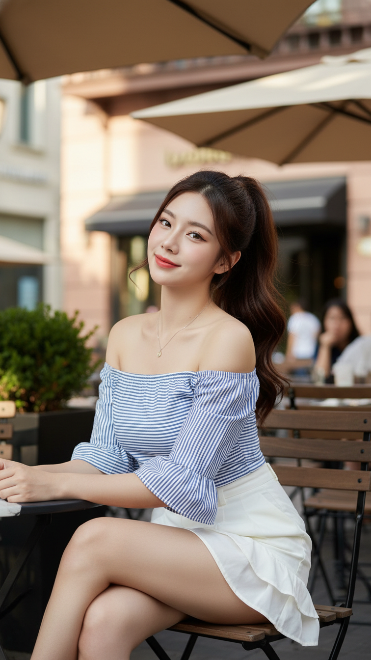 Những Bức Ảnh Chất Lừ Của Cô Gái Trong Trang Phục Cá Tính Tại Quán Cafe Sang Trọng