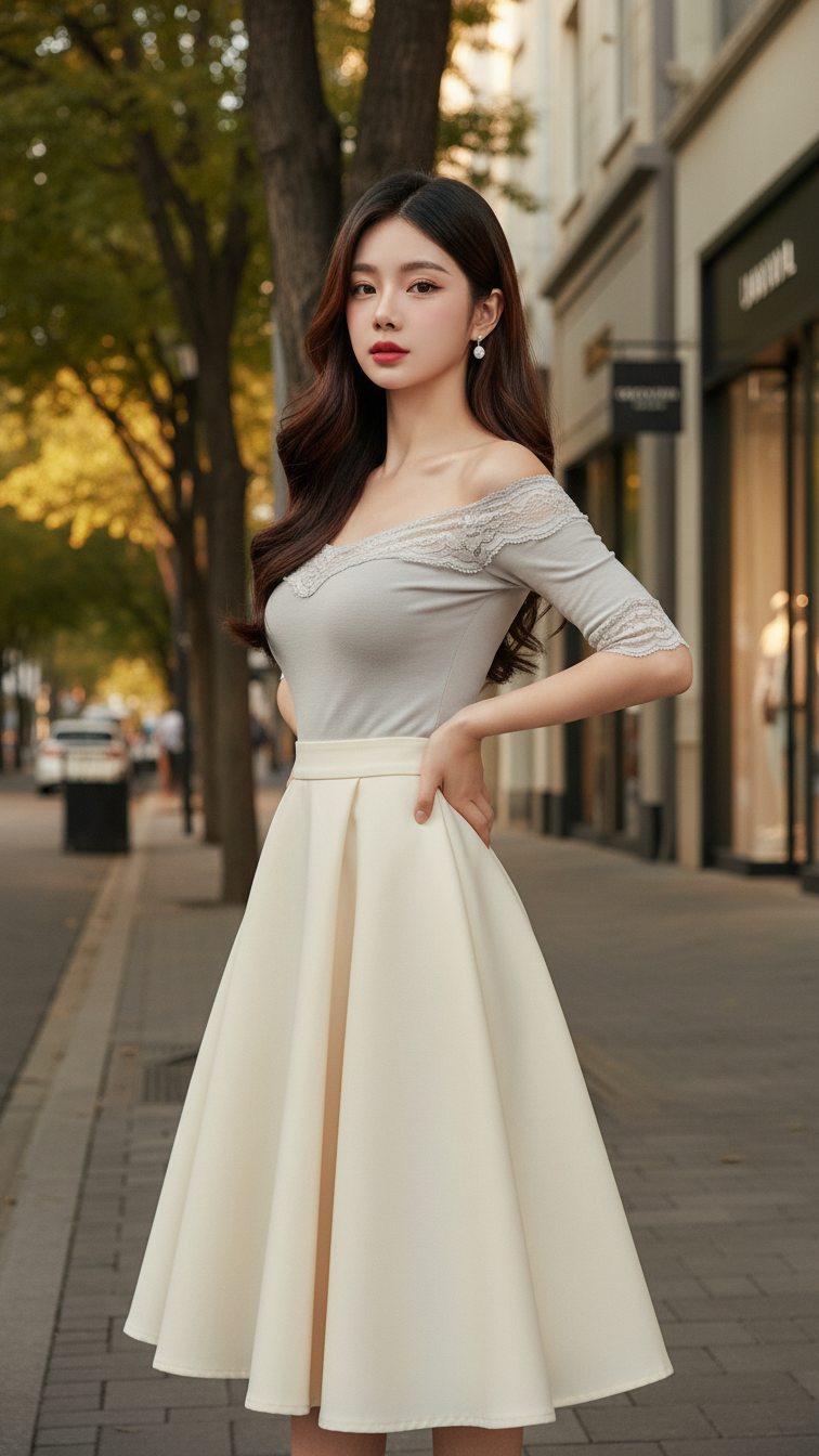 Chân dung thanh lịch của cô gái trẻ trong không gian đô thị sang trọng