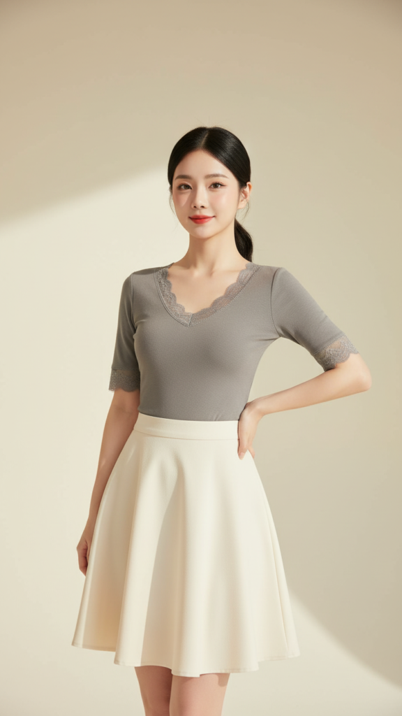 Chân dung trẻ trung trong studio tối giản với trang phục và ánh sáng hoàn hảo