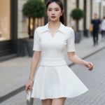 Chân dung thanh lịch của cô gái trẻ trên phố sang trọng