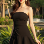 Chân dung cô gái trẻ trong bộ váy đen quyến rũ giữa không gian thiên nhiên dịu dàng