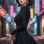 Chân dung thời trang của cô gái trẻ giữa phố phường sành điệu buổi hoàng hôn