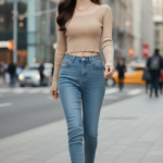 Chân dung đẹp của cô gái trẻ trên phố hiện đại với phong cách thời trang tinh tế