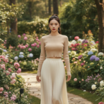 Chân dung phong cách trẻ trung trong khu vườn sang trọng với trang phục thời thượng