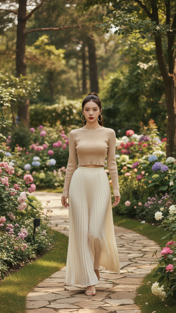 Chân dung phong cách trẻ trung trong khu vườn sang trọng với trang phục thời thượng