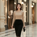 Chân dung hiện đại của cô gái xinh đẹp tại trung tâm mua sắm sang trọng