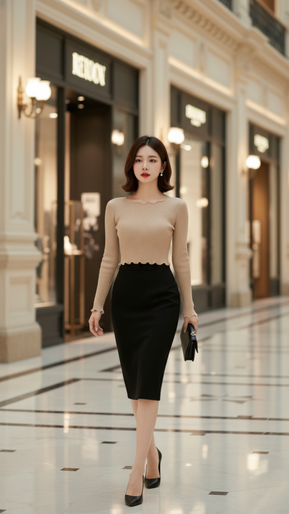 Chân dung hiện đại của cô gái xinh đẹp tại trung tâm mua sắm sang trọng